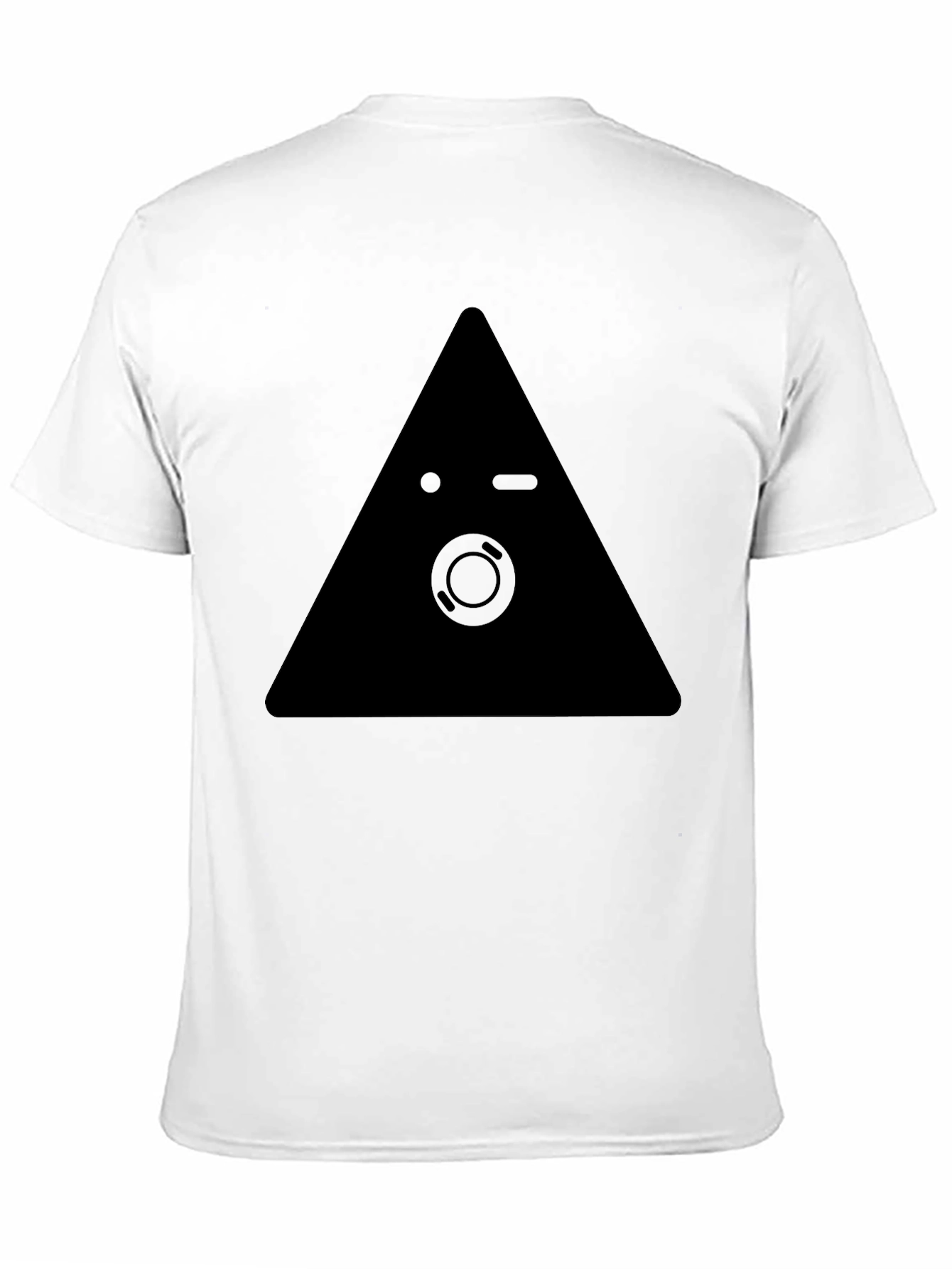 Geometric Triangle Graphic Tee - Black
