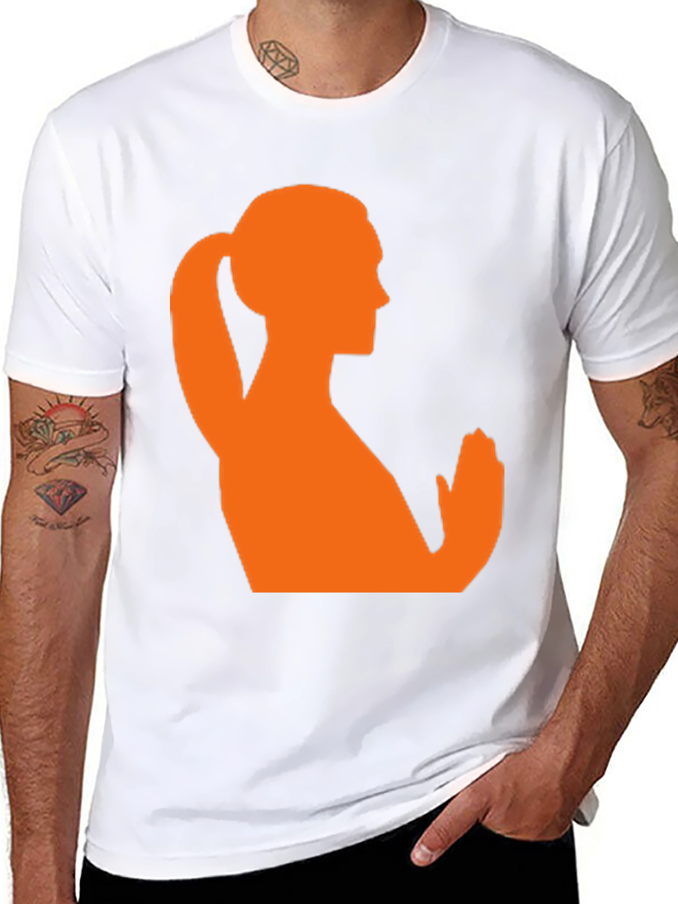 Silhouette Yoga Pose T-Shirt - Black Cotton Tee
