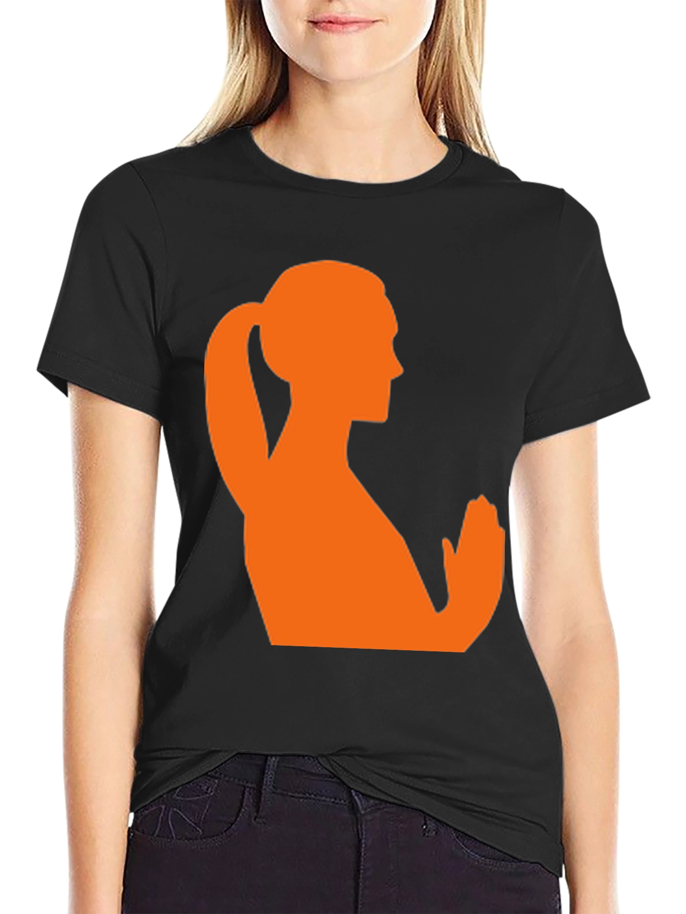 Silhouette Yoga Pose T-Shirt - Black Cotton Tee