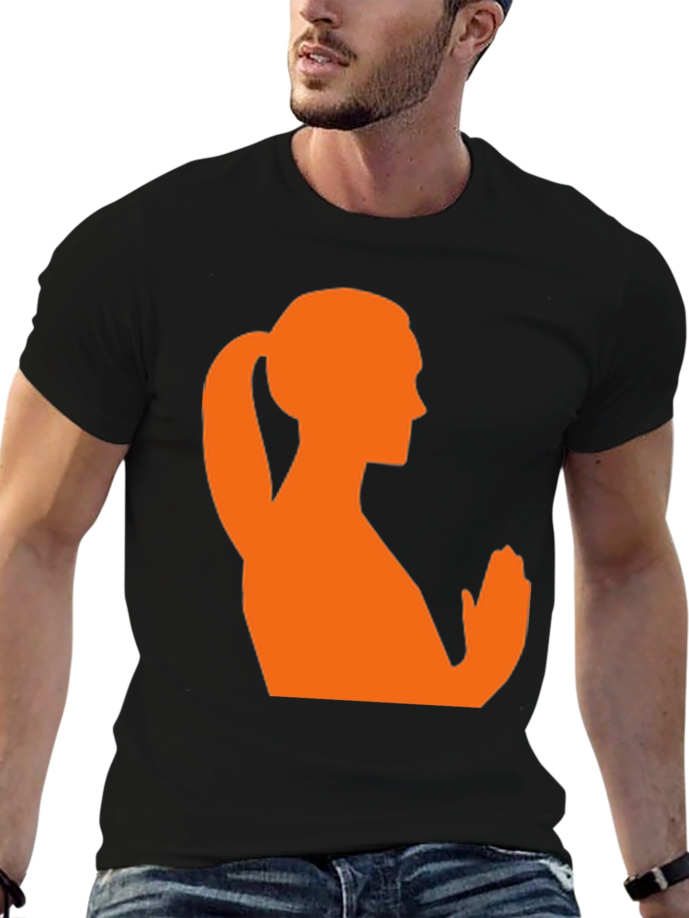 Silhouette Yoga Pose T-Shirt - Black Cotton Tee