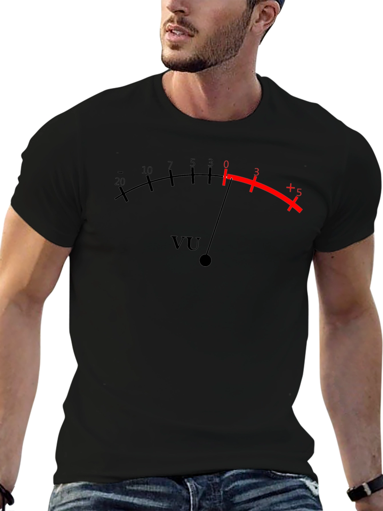 VU Meter Graphic T-Shirt - Classic Black Tee
