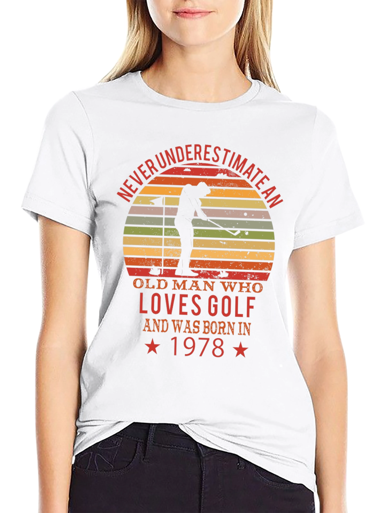 Never Underestimate Old Man Golf 1978 T-Shirt
