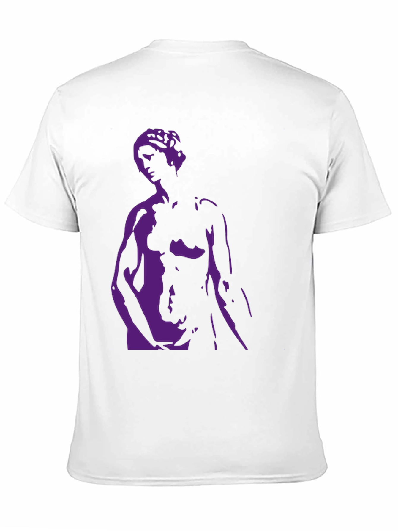 Black T-Shirt with Purple Statue Graphic