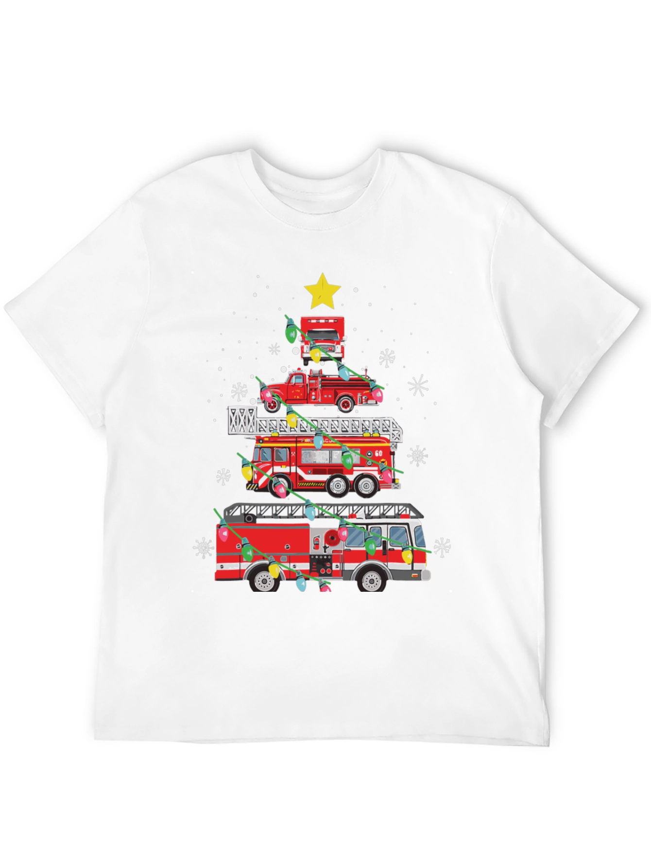Fire Truck Christmas Tree T-Shirt