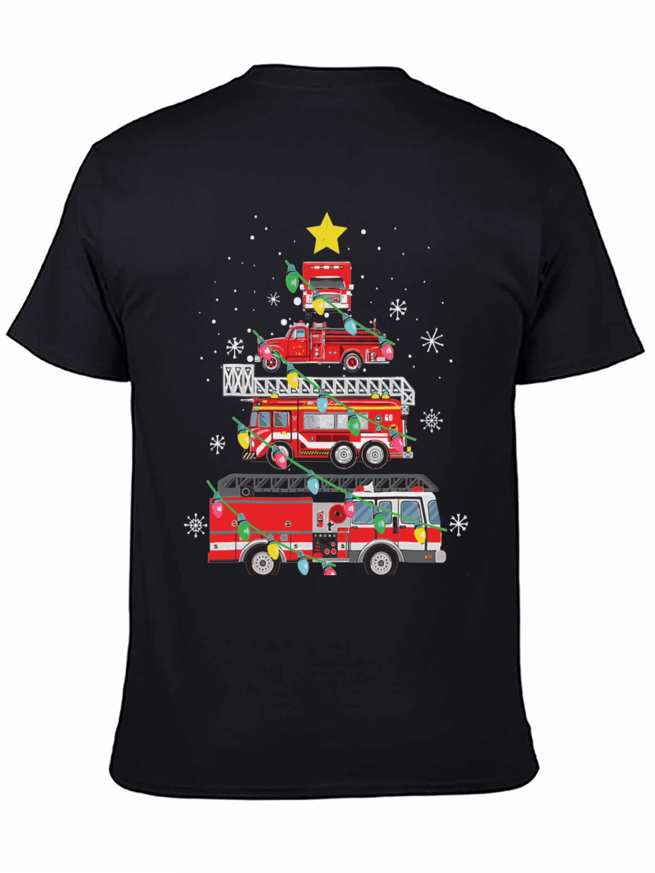 Fire Truck Christmas Tree T-Shirt