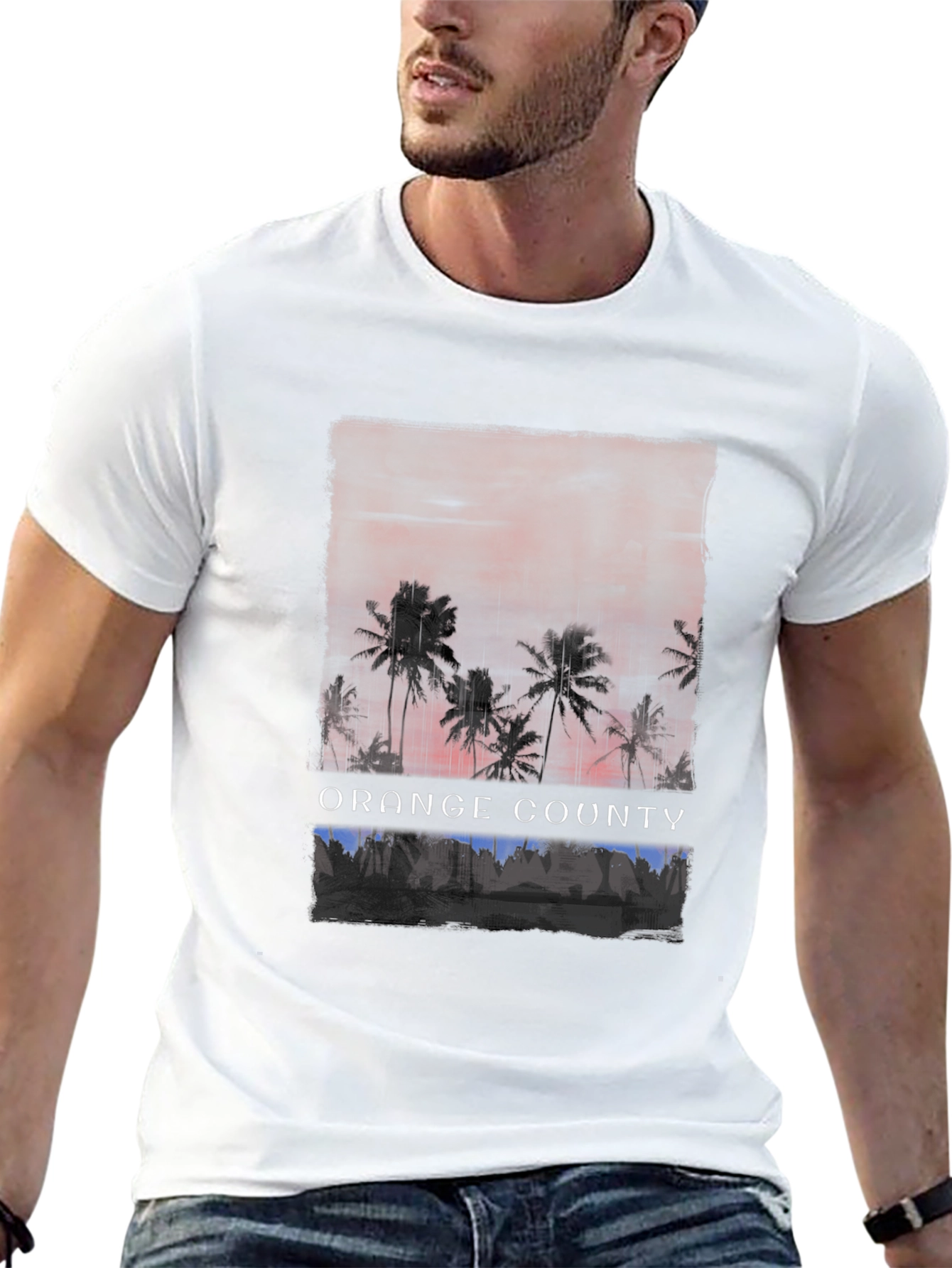 Orange County Palm Tree Sunset Graphic Tee