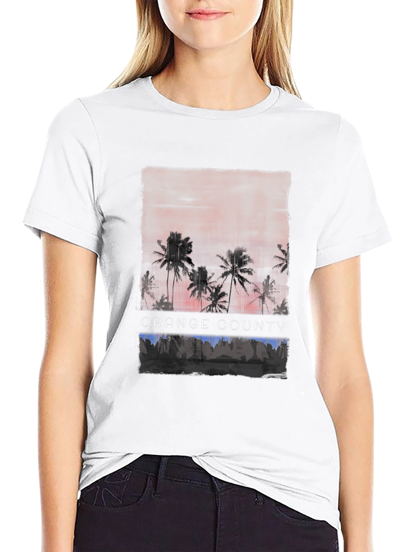 Orange County Palm Tree Sunset Graphic Tee