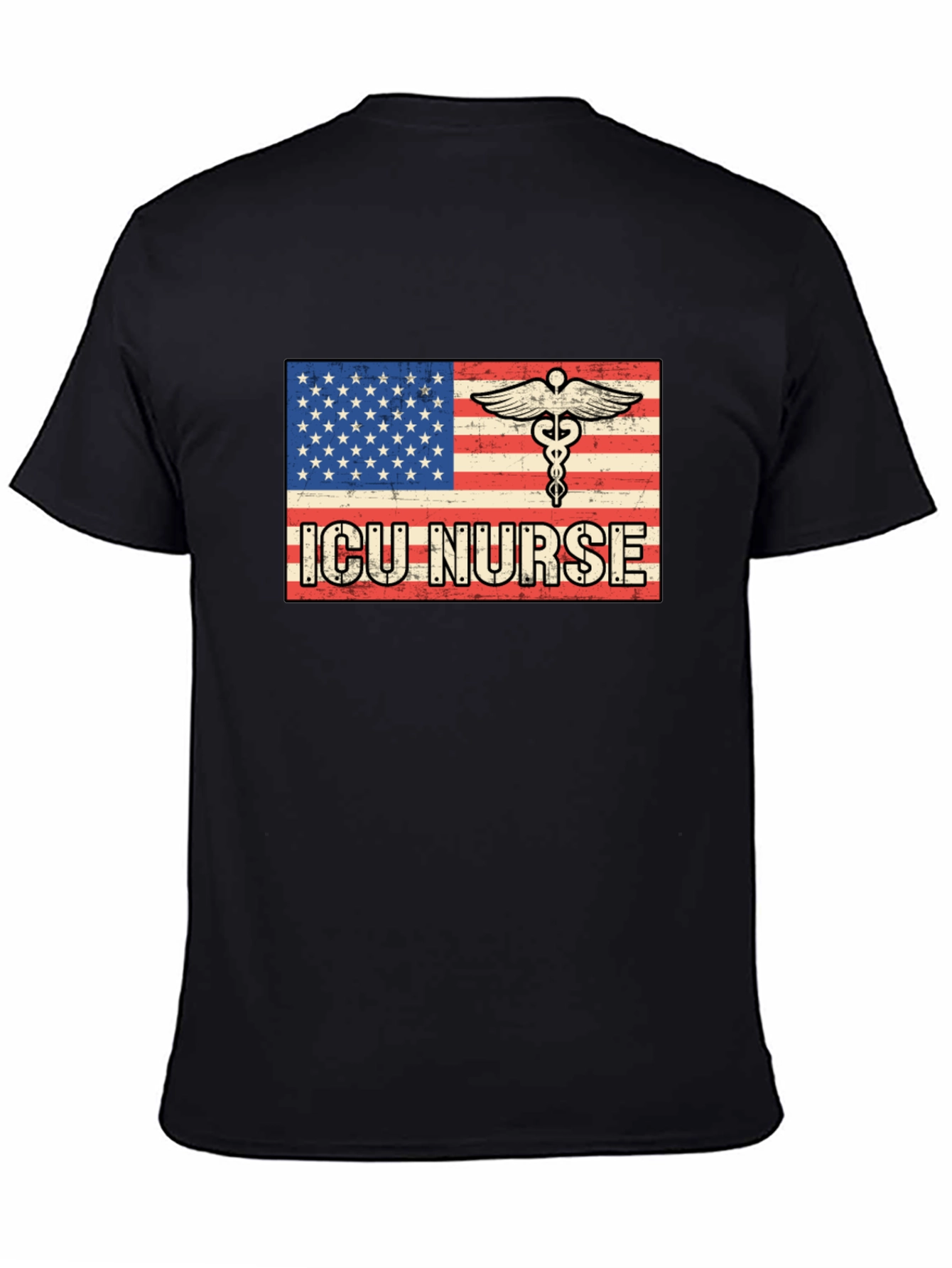 ICU Nurse American Flag T-Shirt