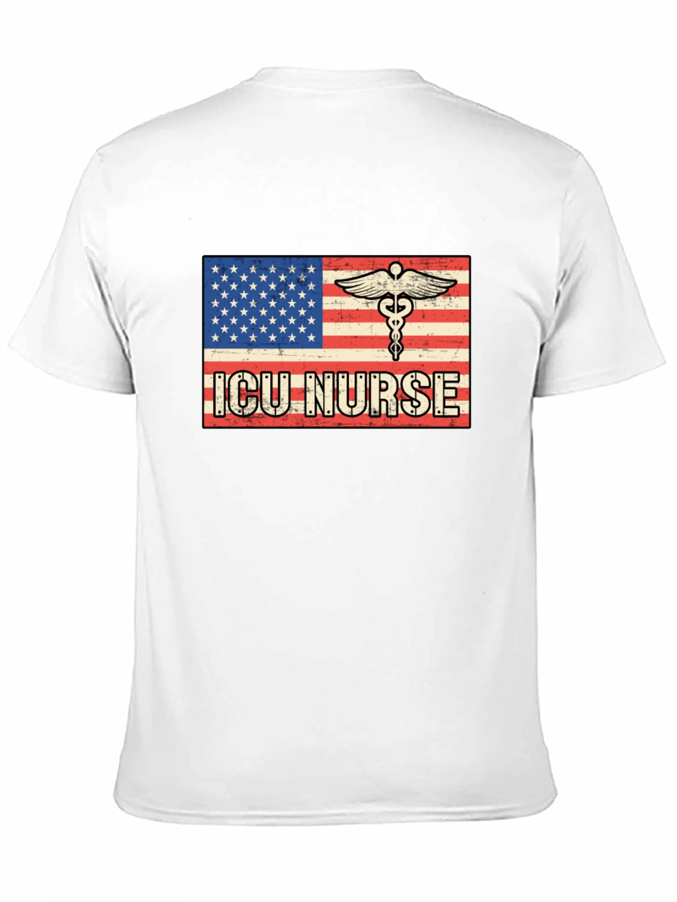 ICU Nurse American Flag T-Shirt