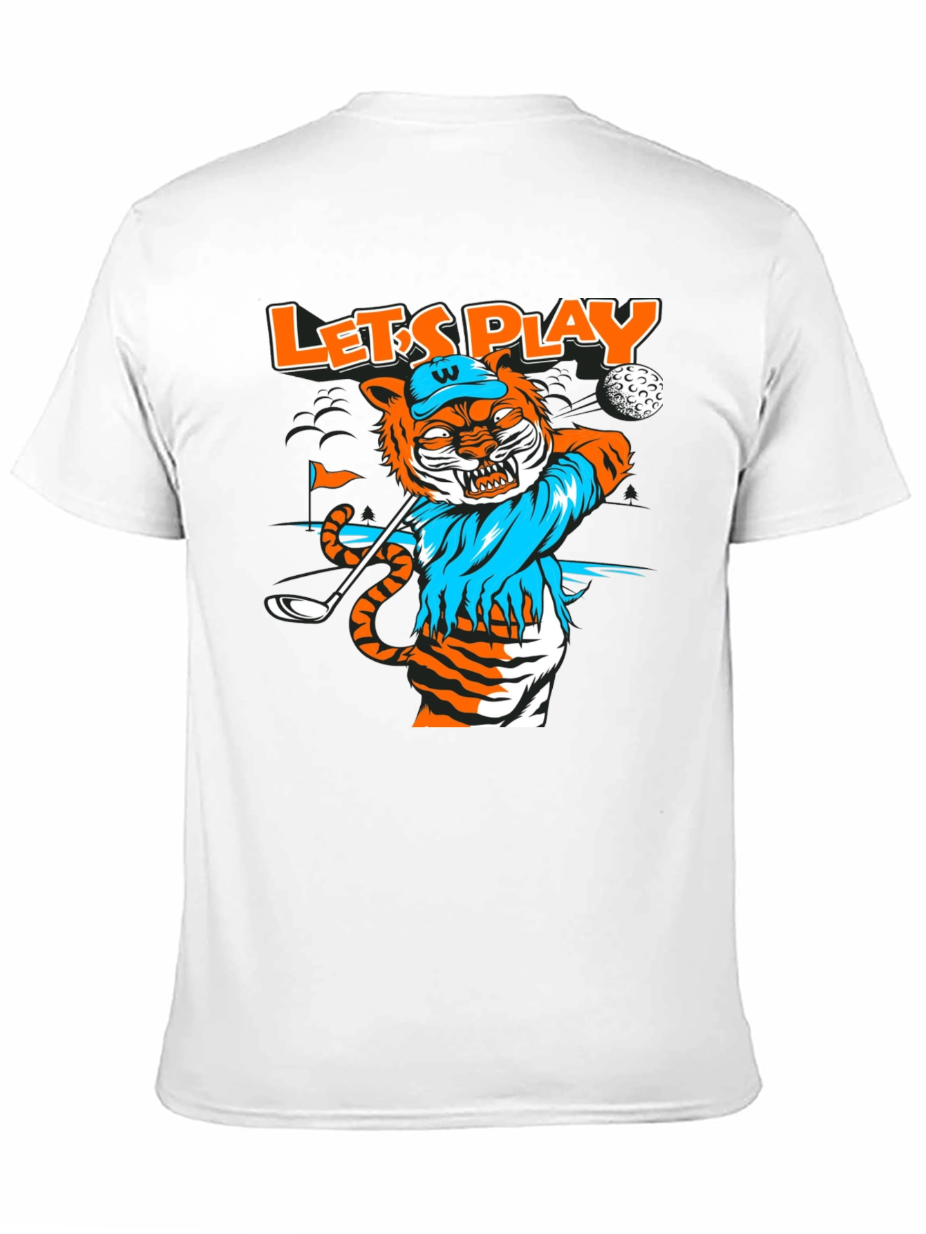 Lets Play Golf T-Shirt Tiger Golfer Tee