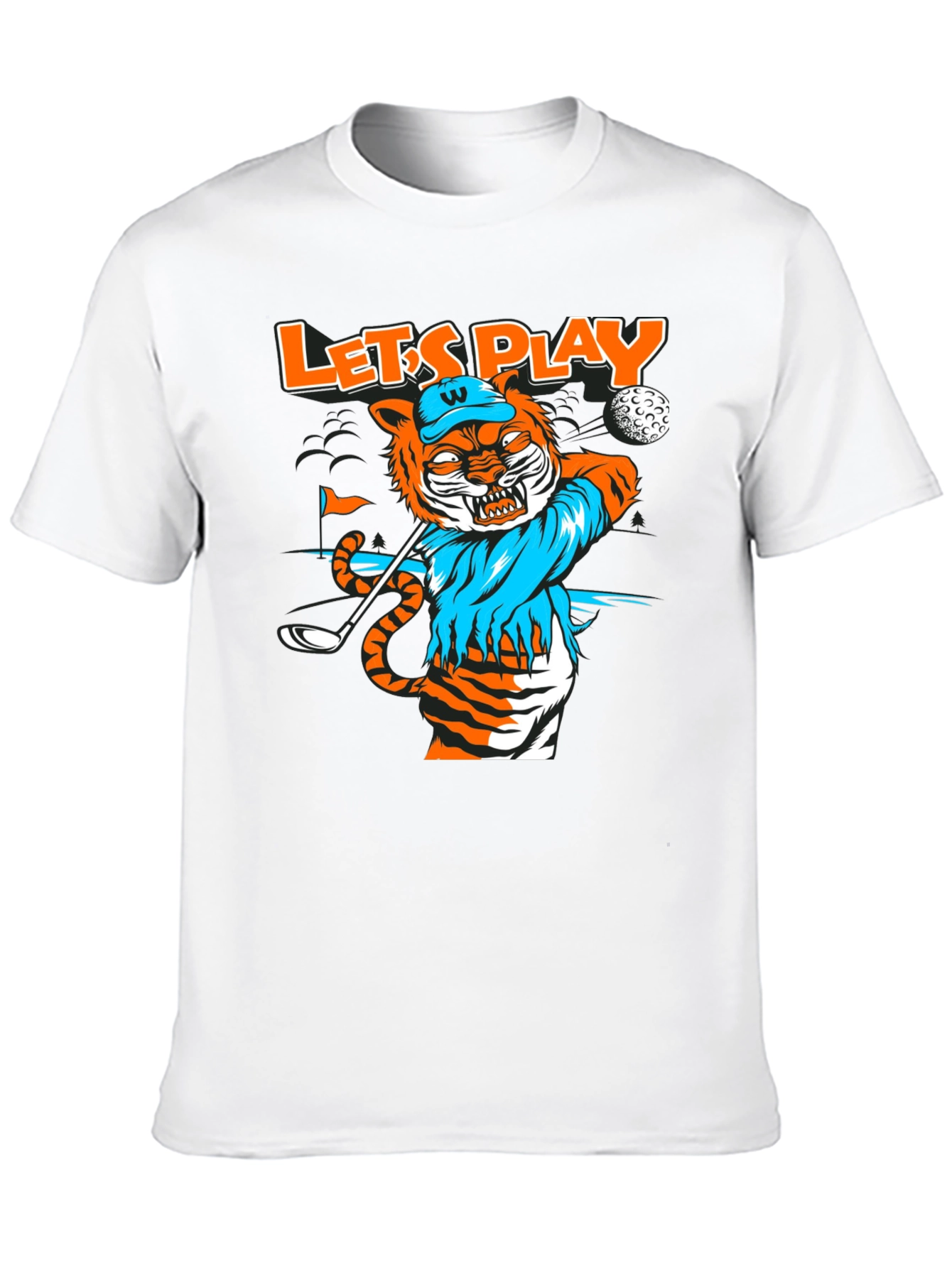 Lets Play Golf T-Shirt Tiger Golfer Tee