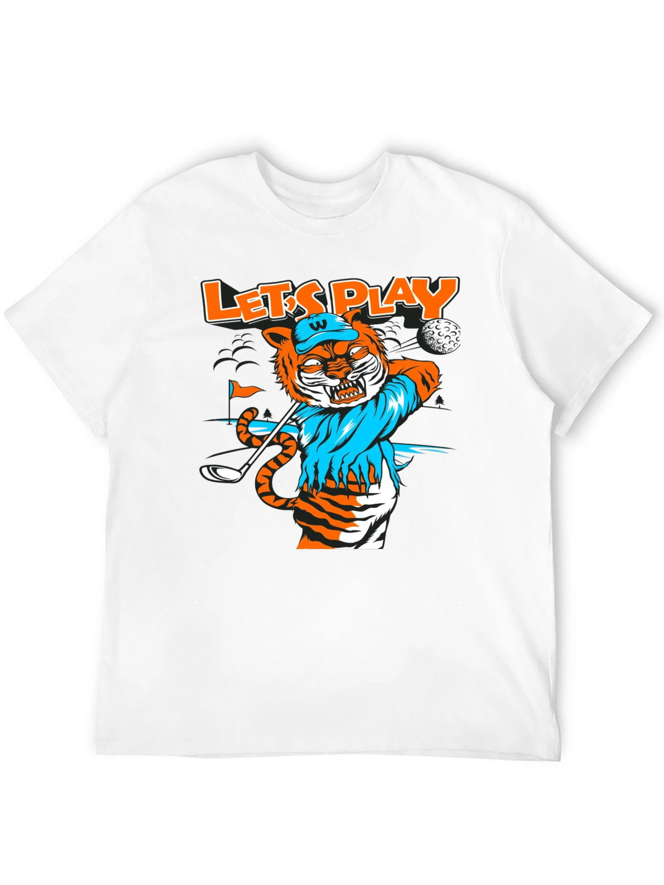 Lets Play Golf T-Shirt Tiger Golfer Tee