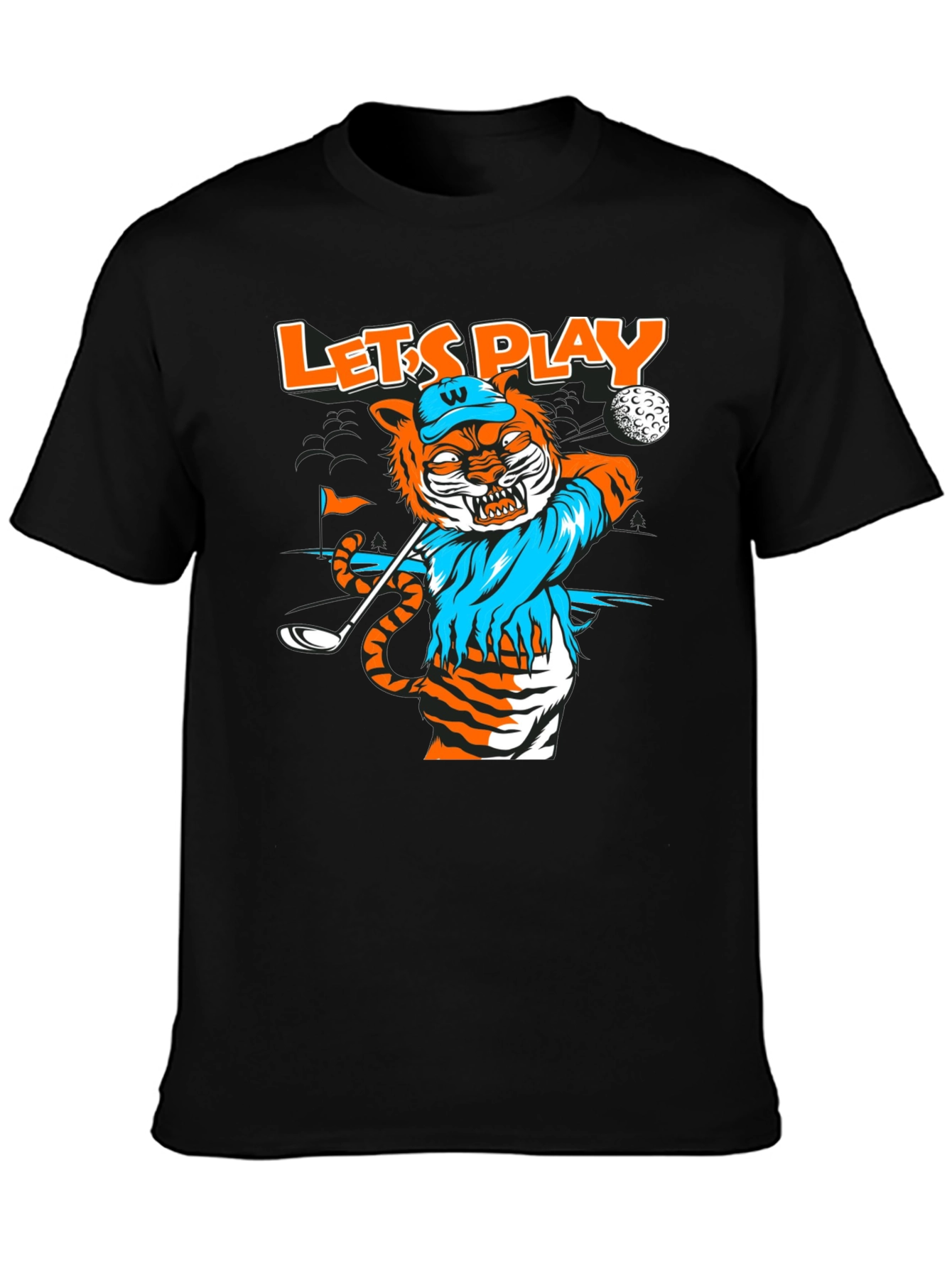 Lets Play Golf T-Shirt Tiger Golfer Tee