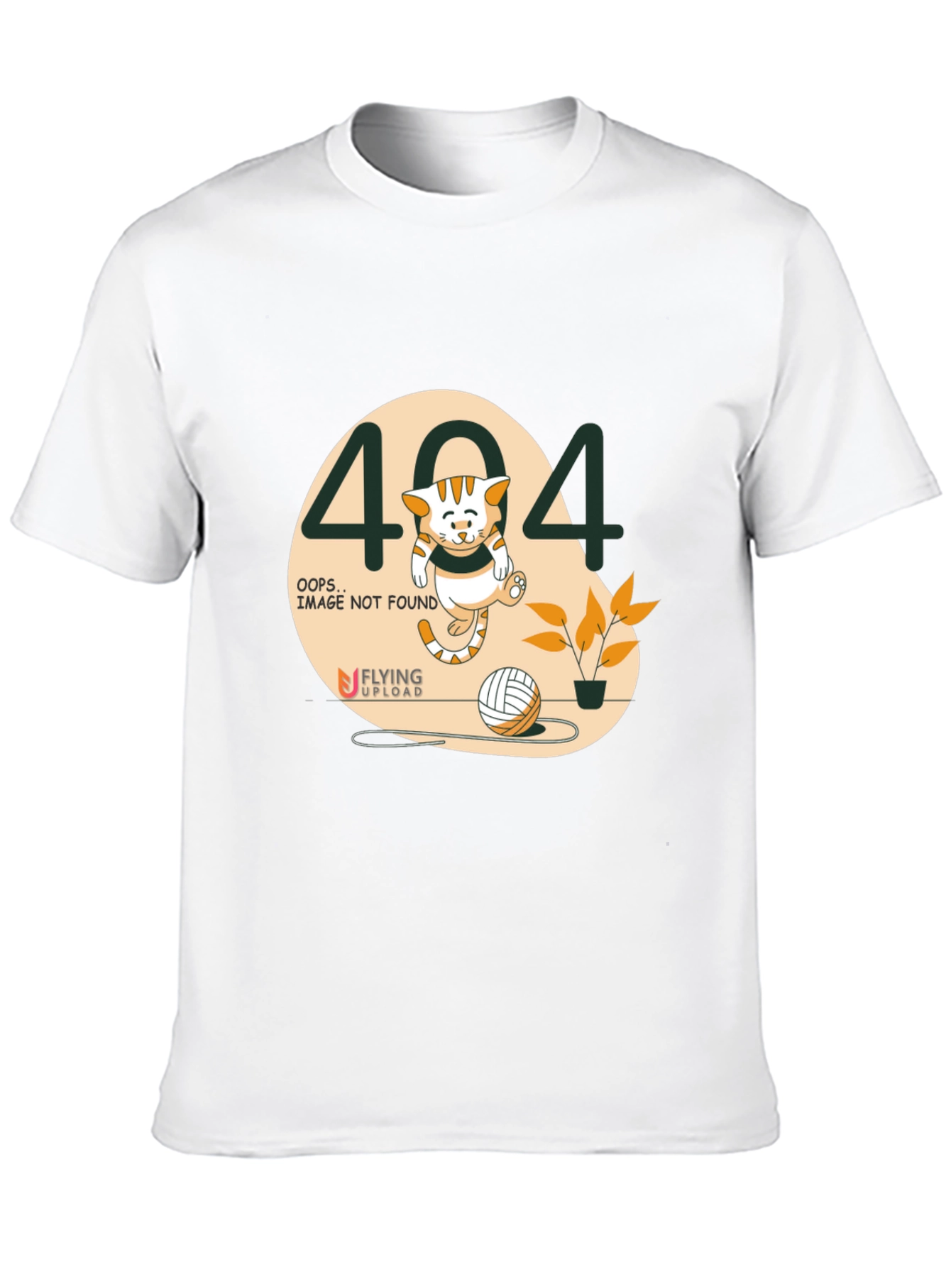 404 Error Cat Graphic T-Shirt - Black