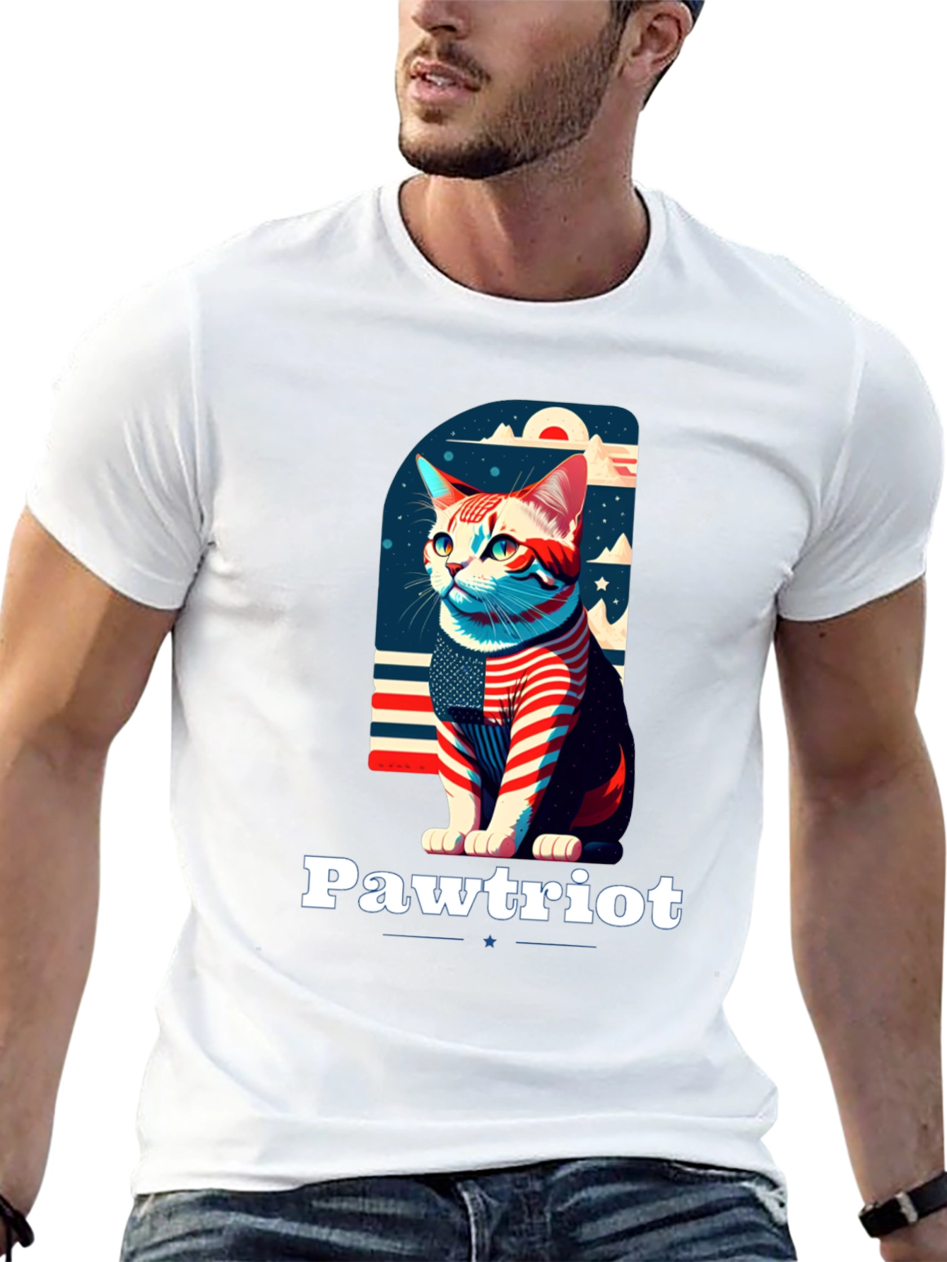 Pawtriot T-Shirt - Patriotic Cat Tee