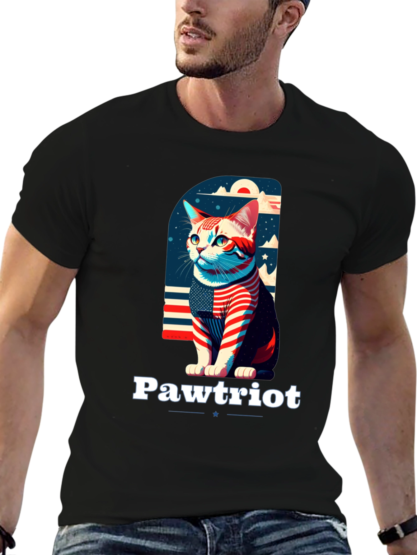 Pawtriot T-Shirt - Patriotic Cat Tee