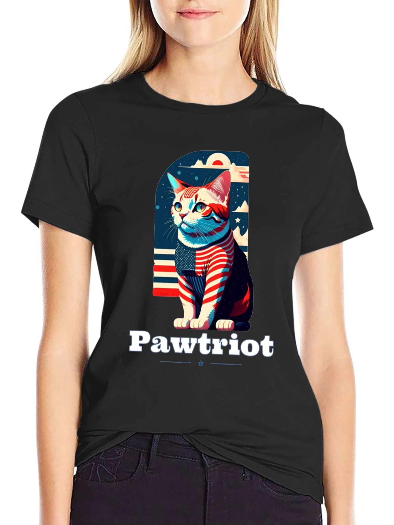 Pawtriot T-Shirt - Patriotic Cat Tee