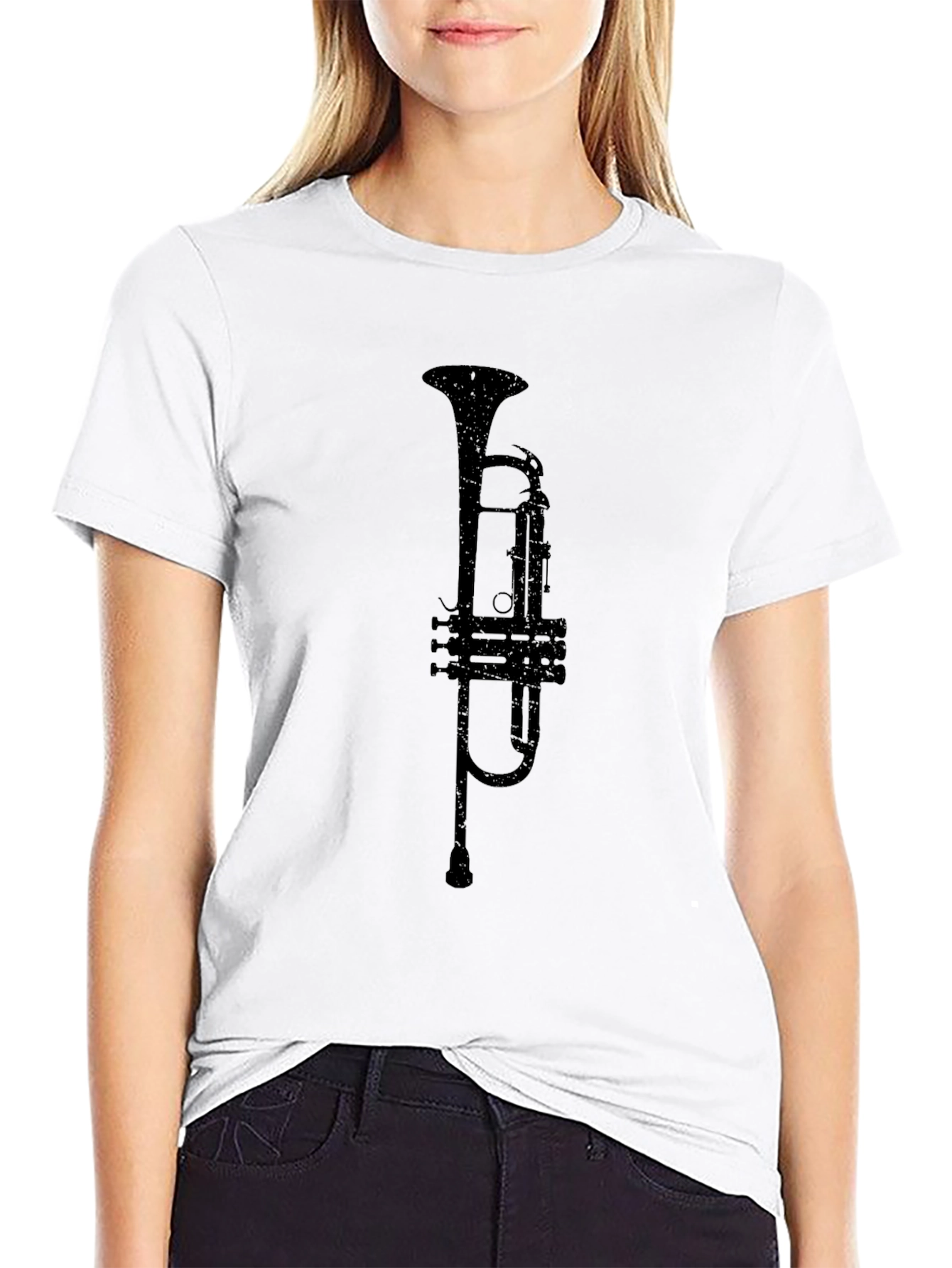 Trumpet Graphic Black T-Shirt - Music Lovers Tee