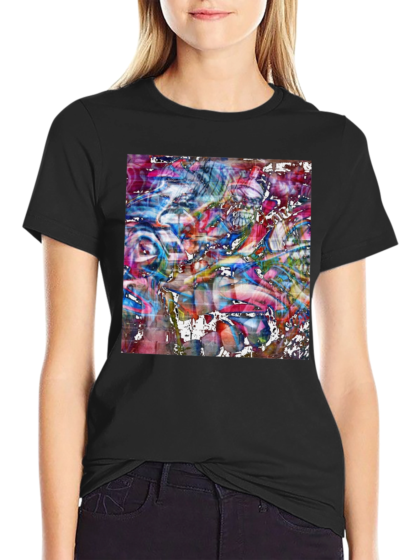 Abstract Art Graphic Black T-Shirt