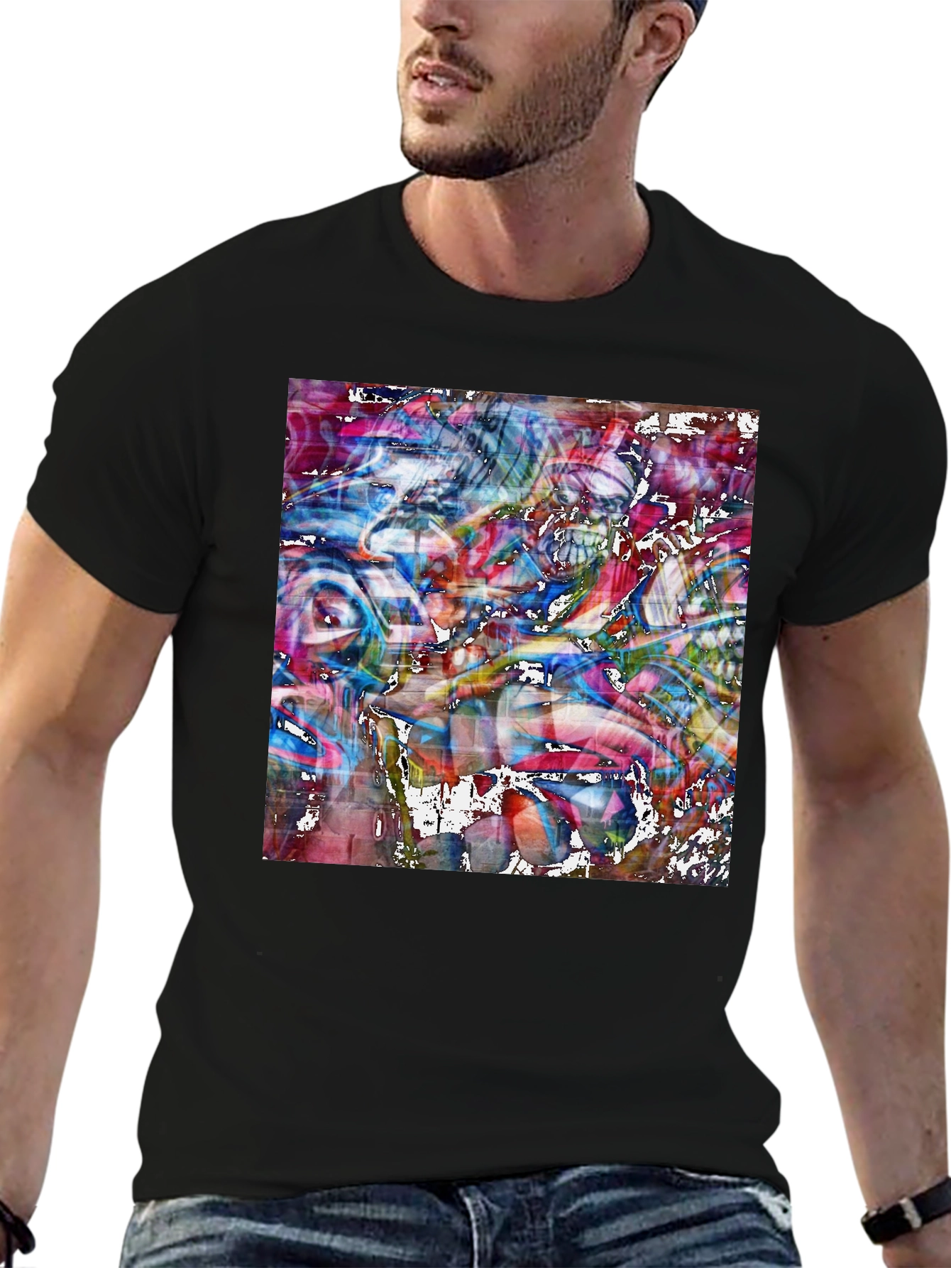 Abstract Art Graphic Black T-Shirt