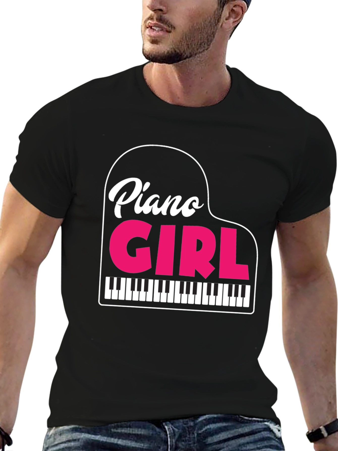 Piano Girl Graphic T-Shirt - Musician Apparel