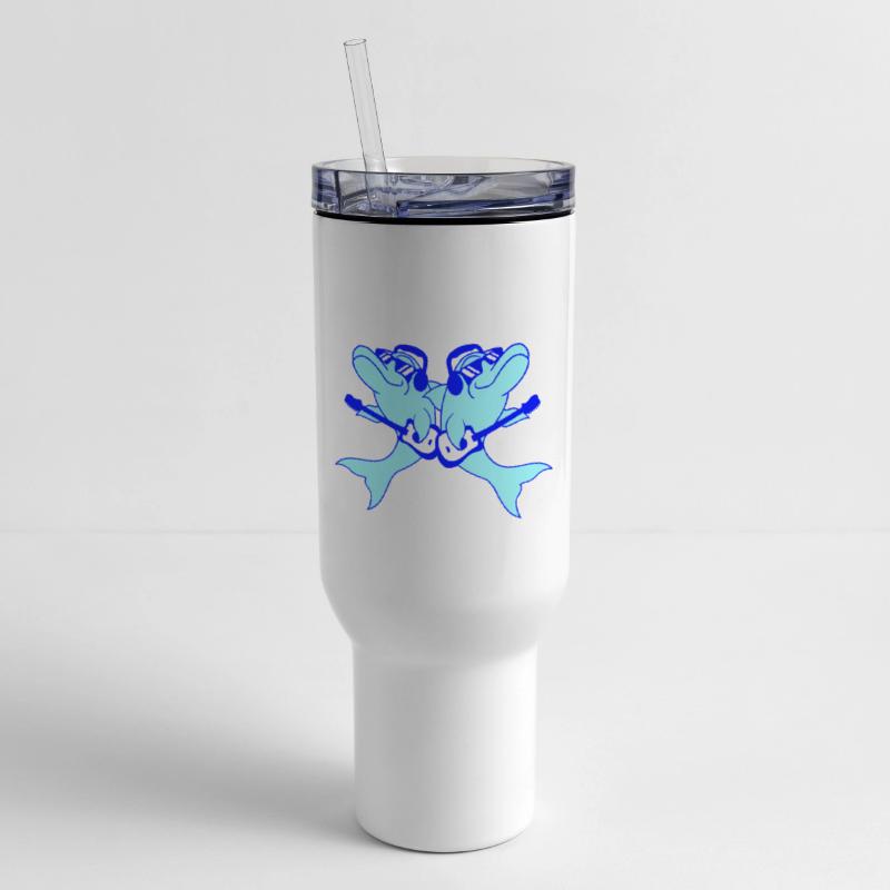 2 Dolphins Two Friends Playing Guitar Band Team