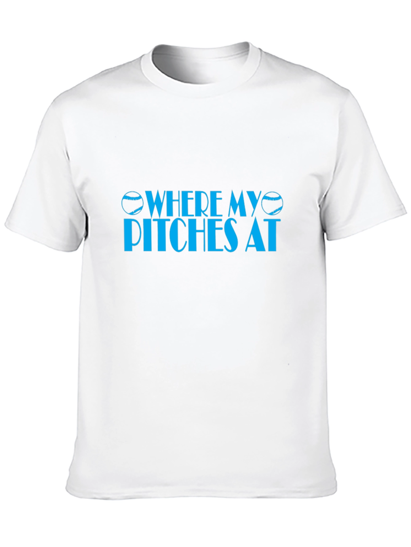 Where My Pitches At Baseball Graphic T-Shirt