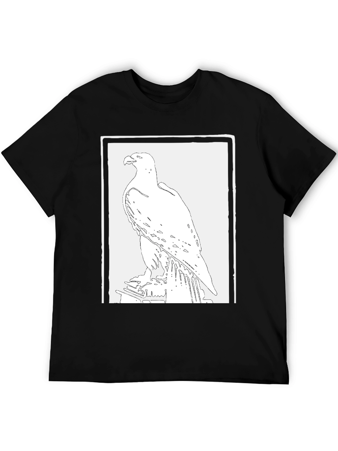 Eagle Graphic Tee - Black Cotton T-Shirt