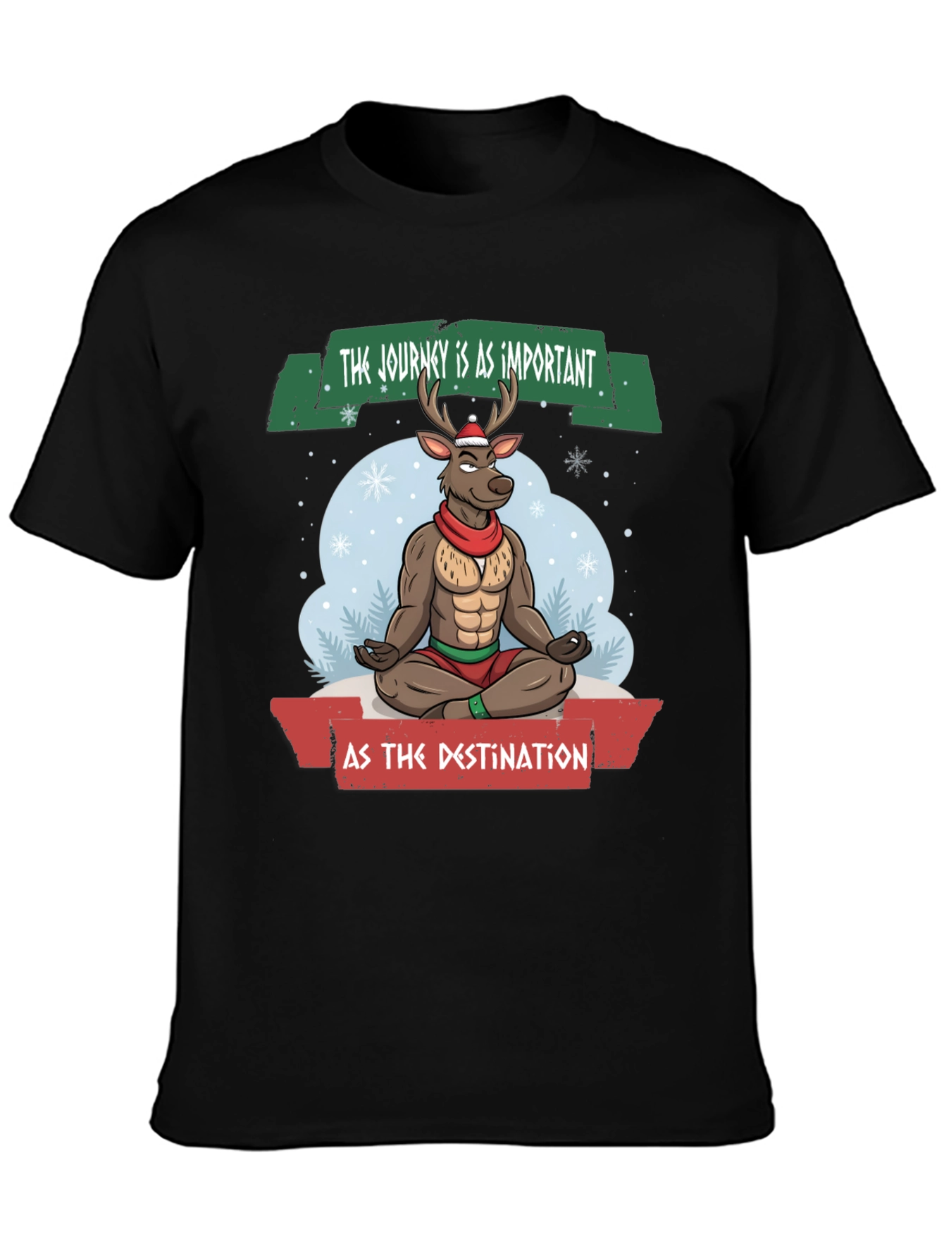 Meditating Reindeer Graphic T-Shirt
