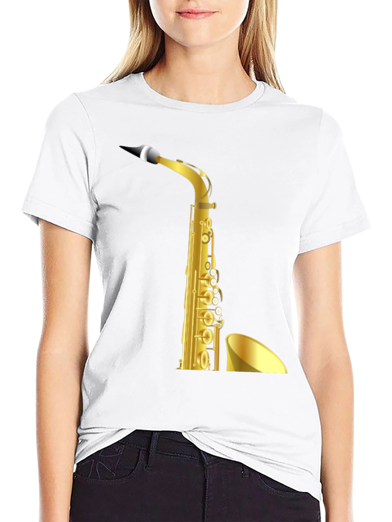 Saxophone Graphic Black T-Shirt