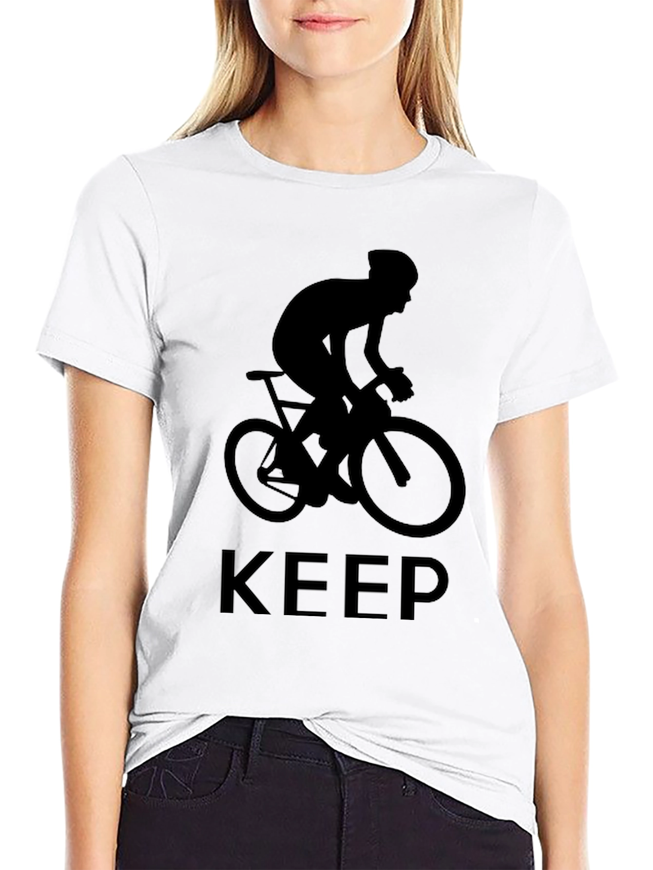 Keep Cycling Black T-Shirt