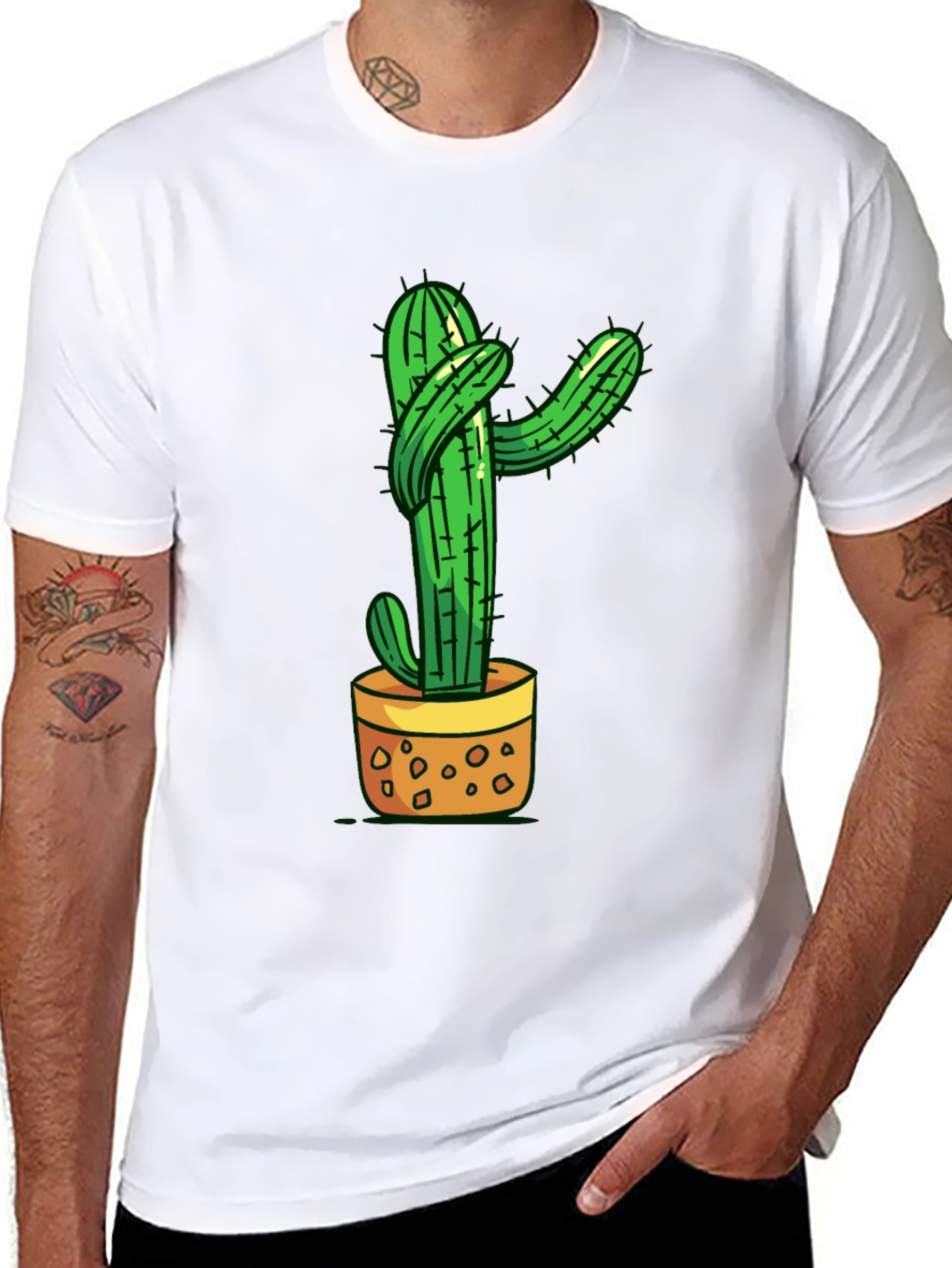 Cactus Hugs Graphic T-Shirt - Soft Cotton Tee