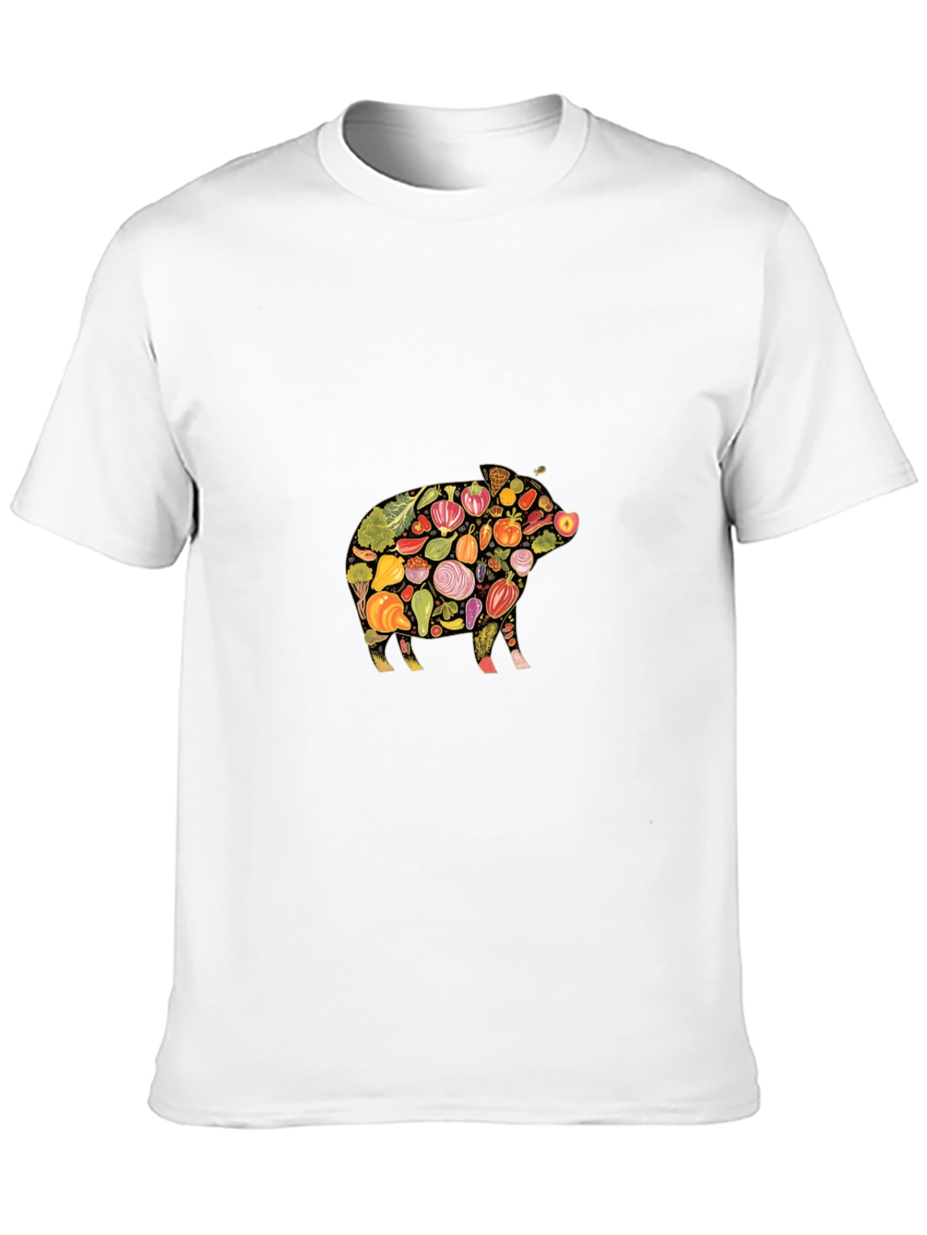 Veggie Pig Black T-Shirt - Unique Food Lover Design