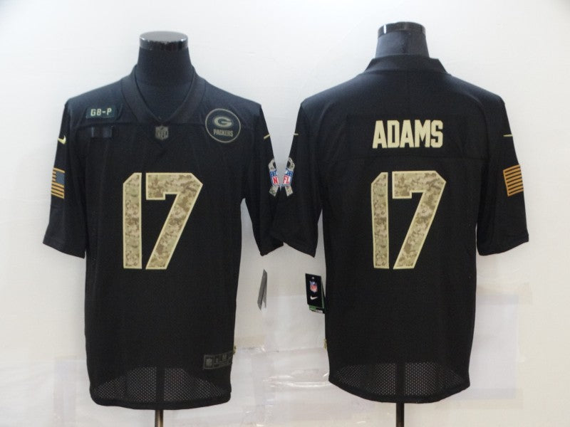 Men's Green Bay Packers Davante Adams #17 Black Game Jerseys
