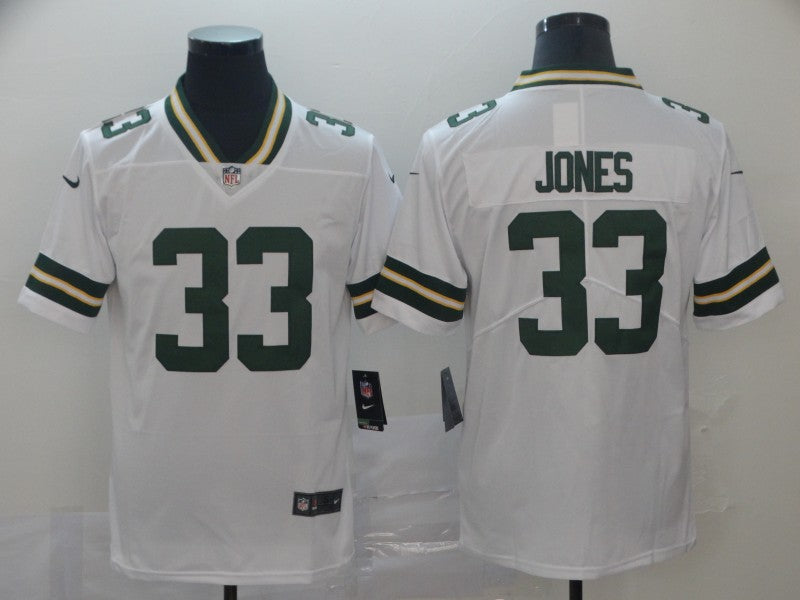 Men's Green Bay Packers Aaron Jones #33 White Player Game Jerseys