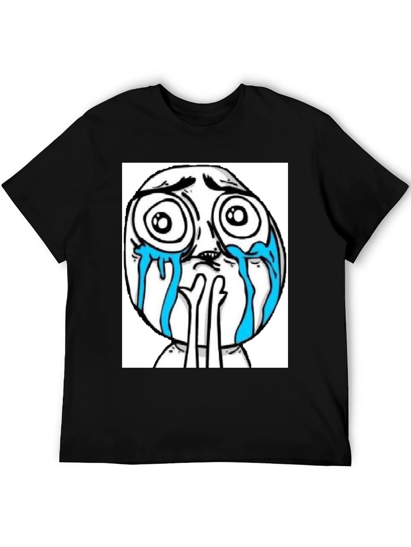 Meme Face Graphic Black T-Shirt