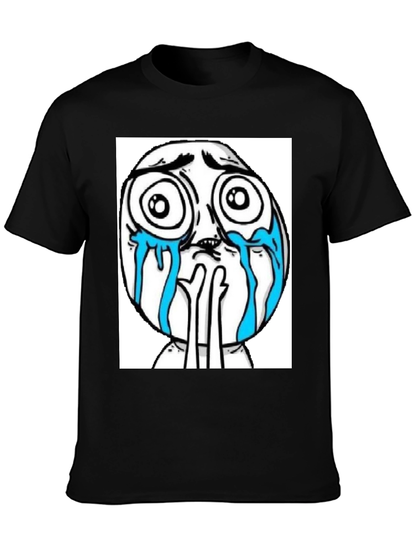 Meme Face Graphic Black T-Shirt