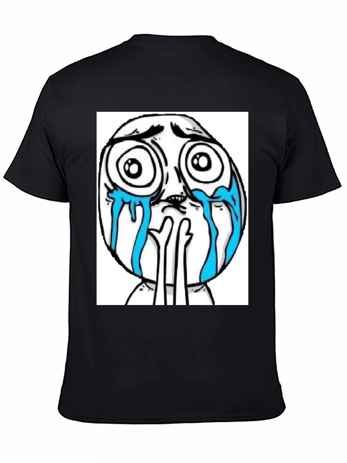 Meme Face Graphic Black T-Shirt