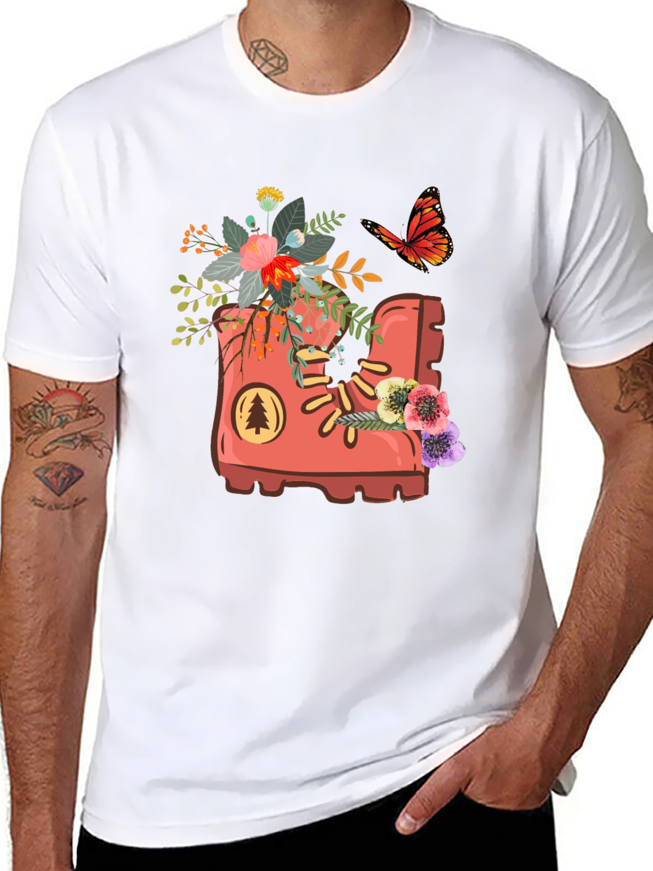 Floral Boot Graphic T-Shirt