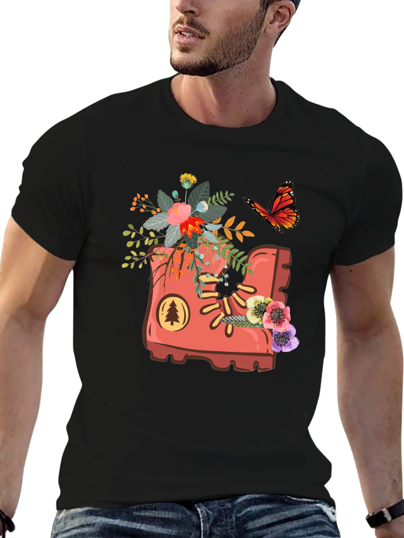 Floral Boot Graphic T-Shirt