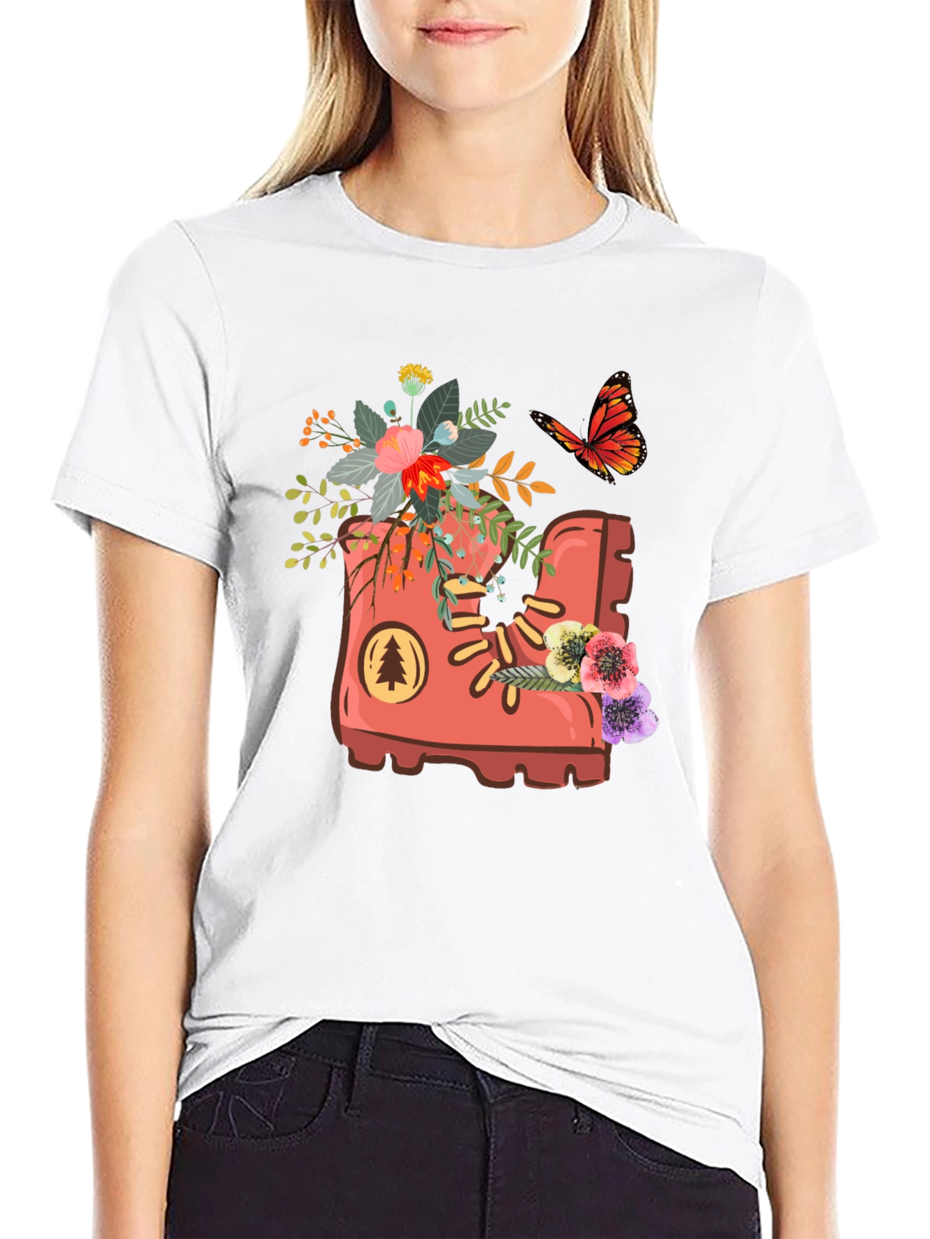 Floral Boot Graphic T-Shirt