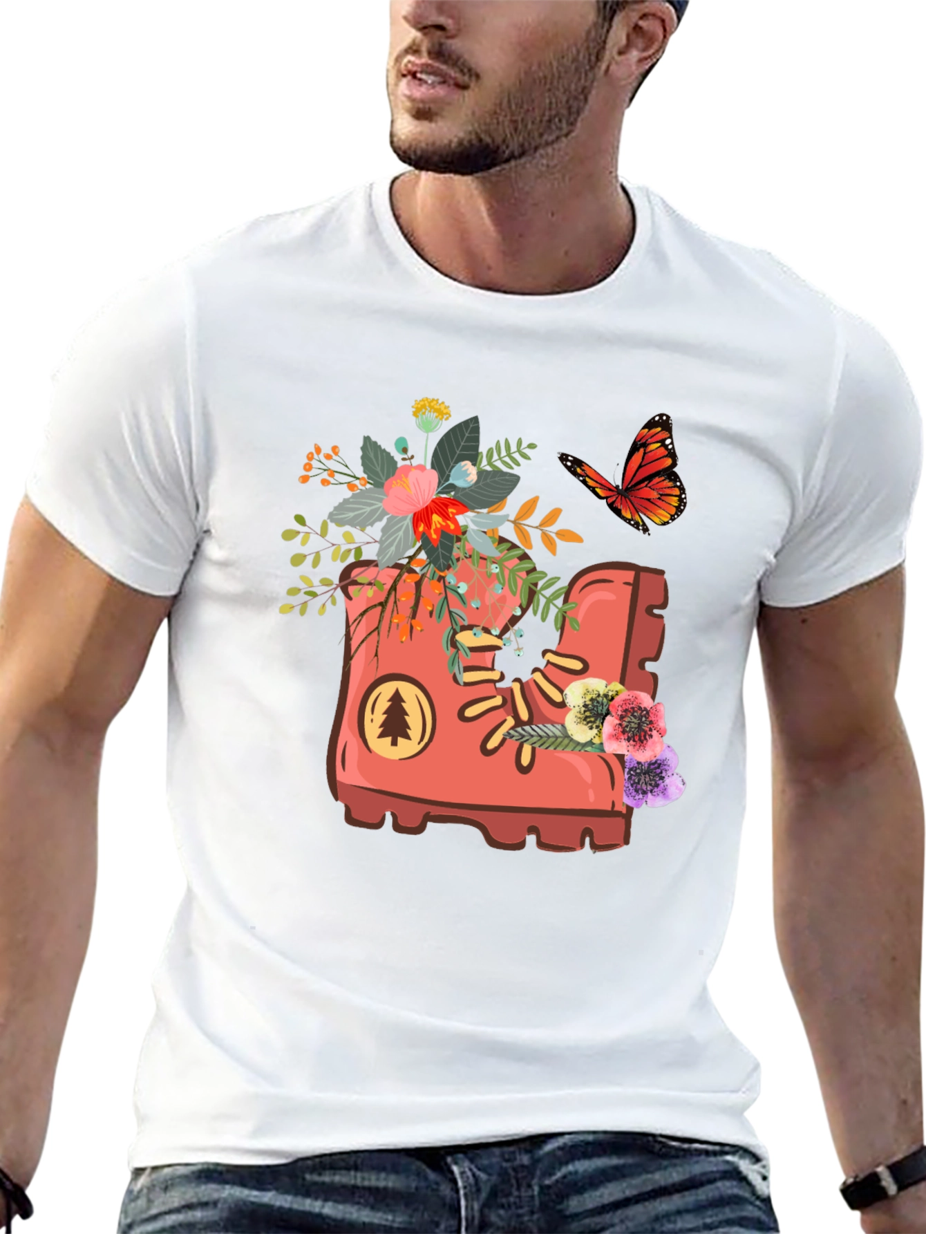 Floral Boot Graphic T-Shirt