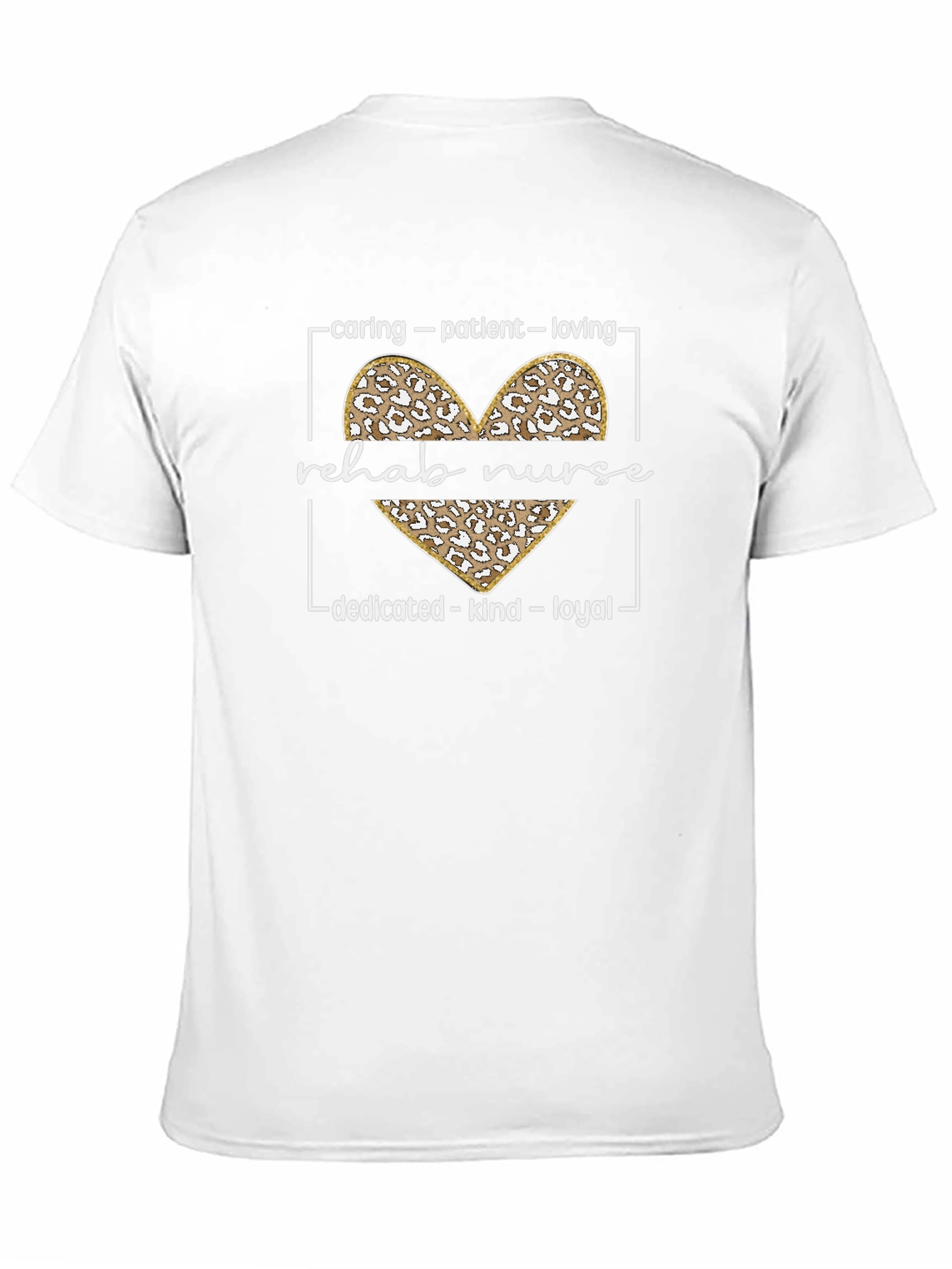 Rehab Nurse Leopard Heart Graphic T-Shirt
