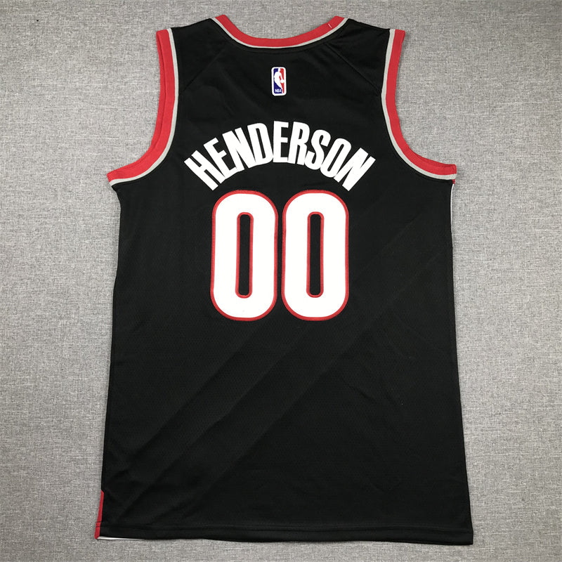 Men's Portland Trail Blazers Scoot Henderson #00 Black 2023 NBA Draft Swingman Jerseys - Icon Edition