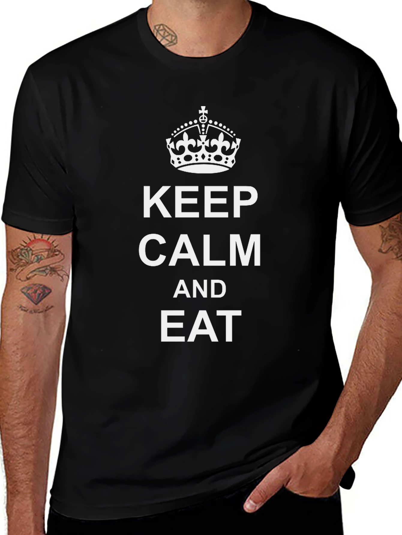 Keep Calm and Eat Graphic Tee -  Relaxed Fit
