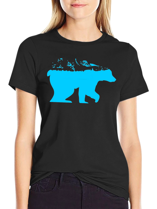 Bear Silhouette Graphic Tee - Mens Black T-Shirt