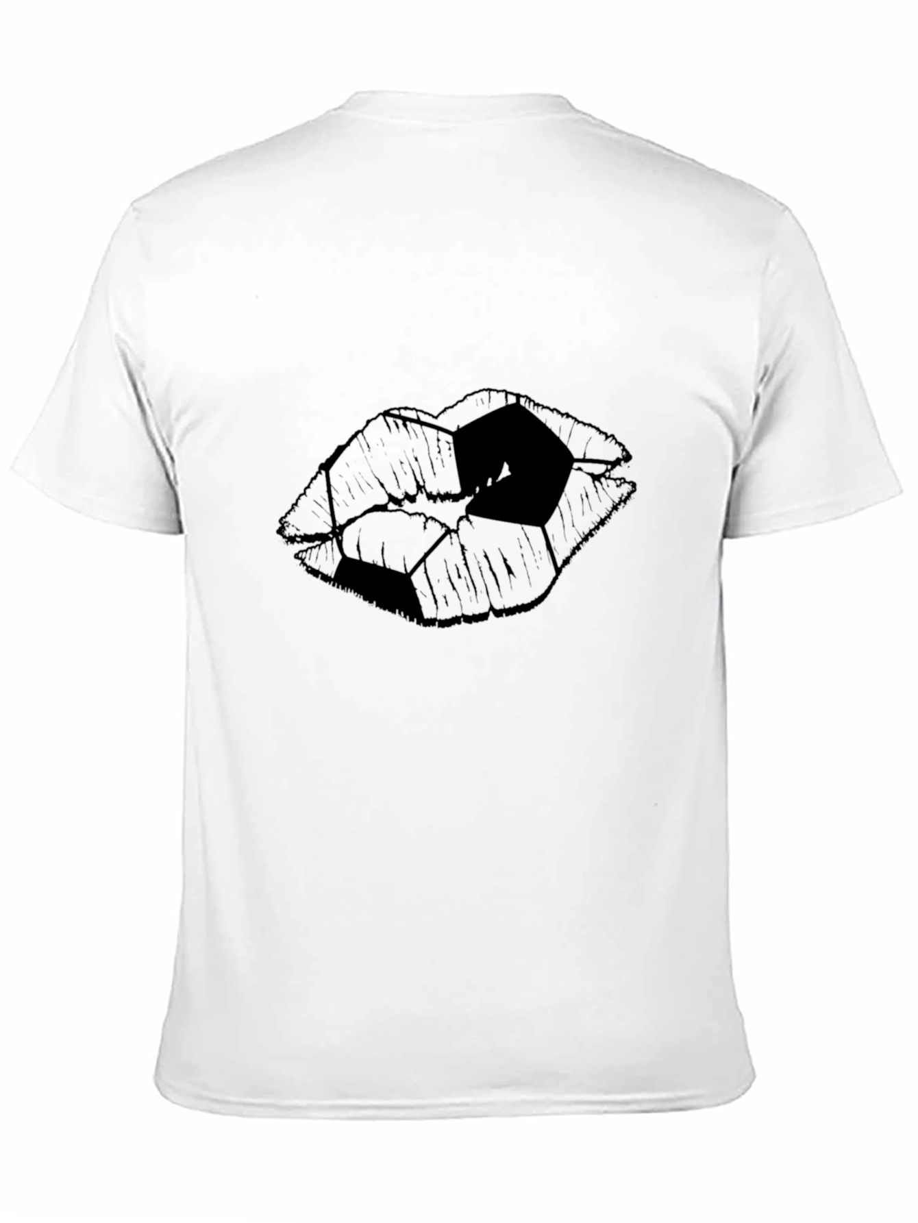 Abstract Lips Graphic Tee - Modern Black T-Shirt