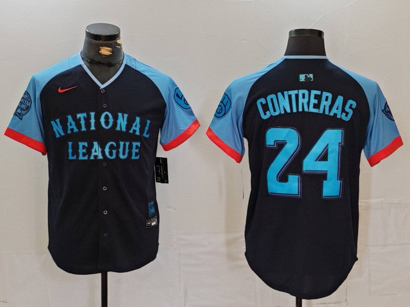 Men's National League Christian Yelich #24 Navy 2024 MLB All-Star Game Limited Player Jerseys