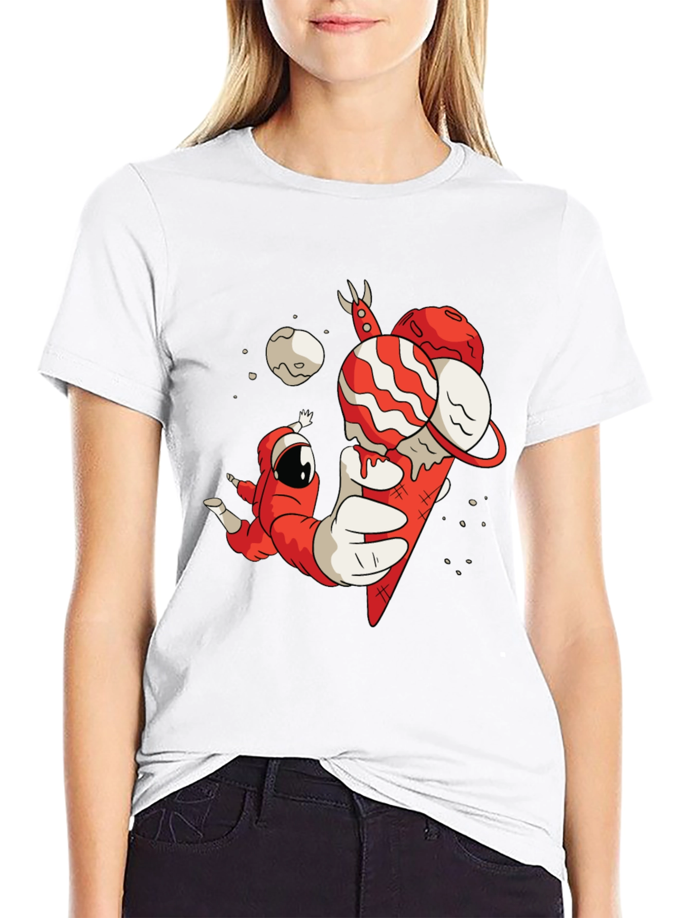 Astronaut Ice Cream Graphic T-Shirt