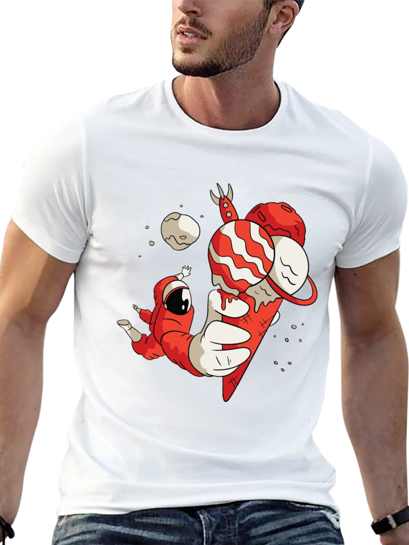 Astronaut Ice Cream Graphic T-Shirt
